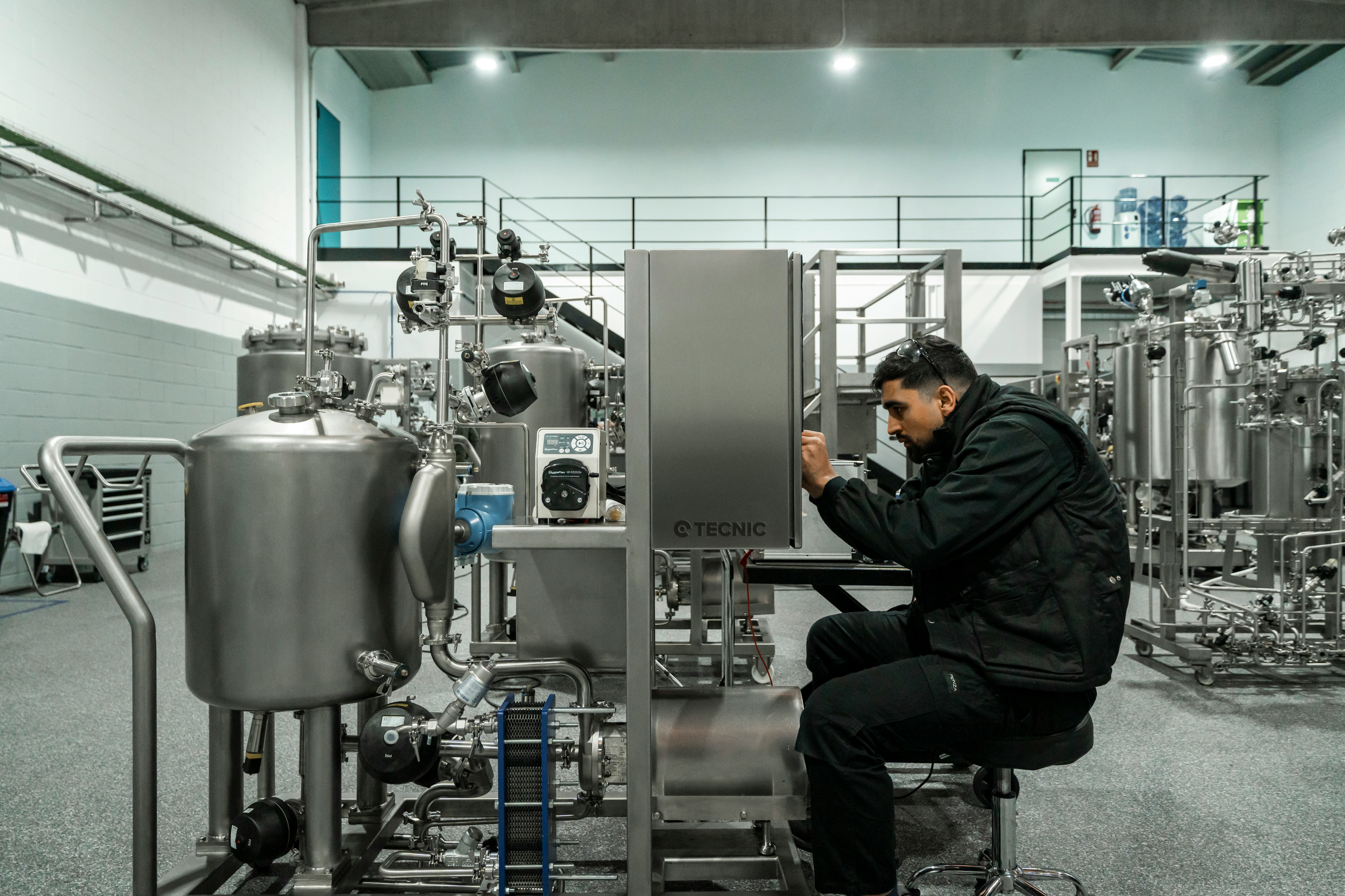 Small-industrial processing line in operation